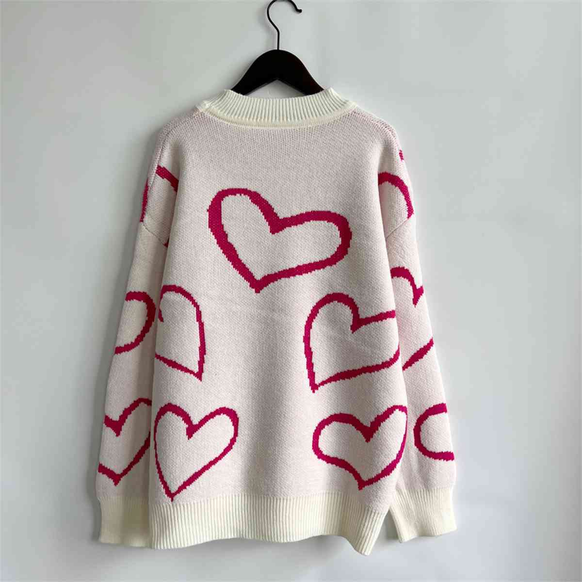 Heart Pattern Long Sleeve Sweater - Sweaters - Shirts & Tops - 8 - 2024