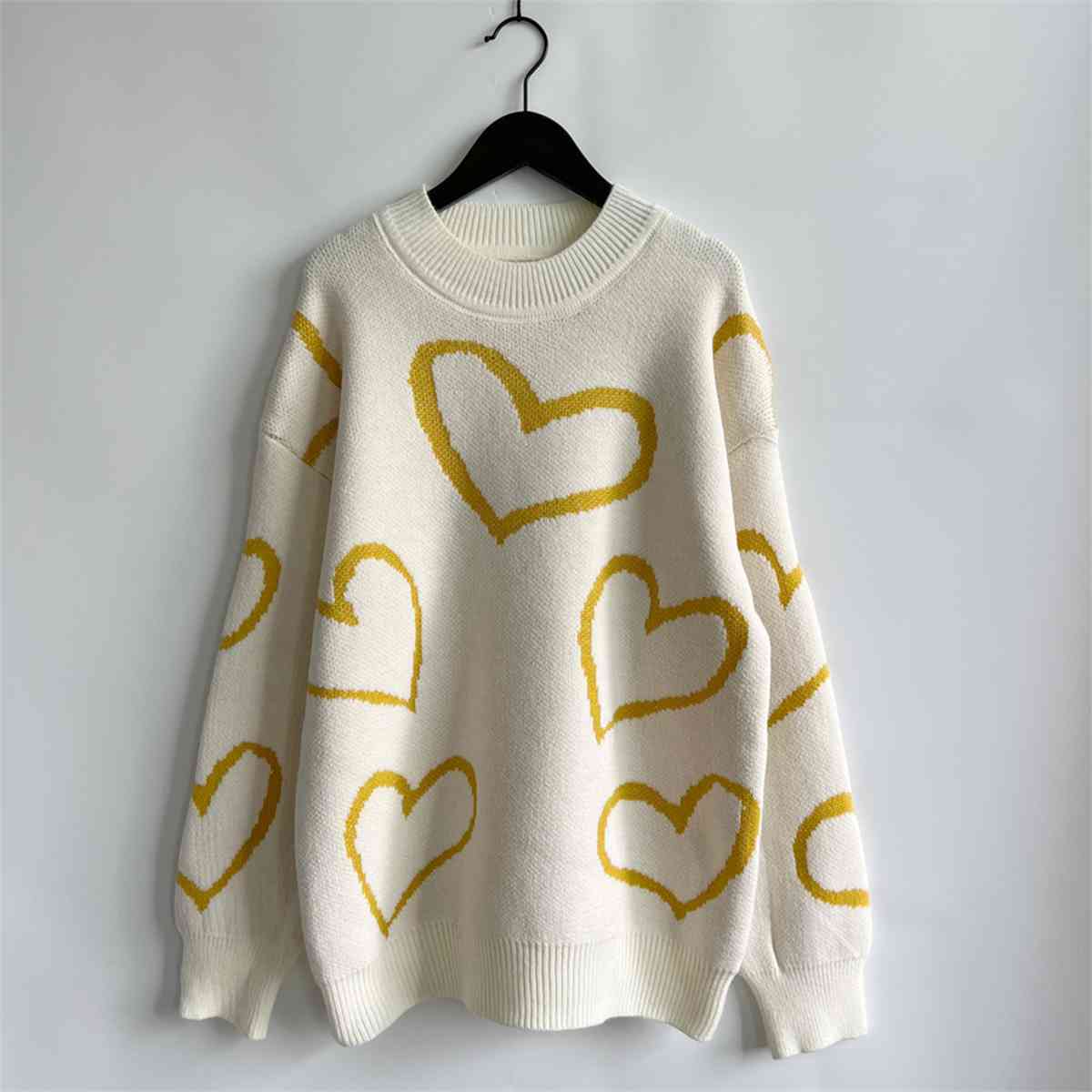 Heart Pattern Long Sleeve Sweater - Sweaters - Shirts & Tops - 14 - 2024