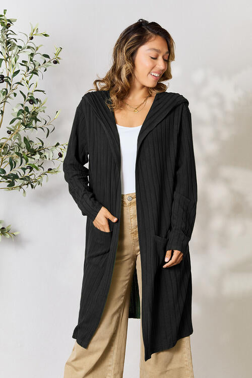 Hooded Sweater Cardigan - Black / S - Sweaters - Shirts & Tops - 1 - 2024