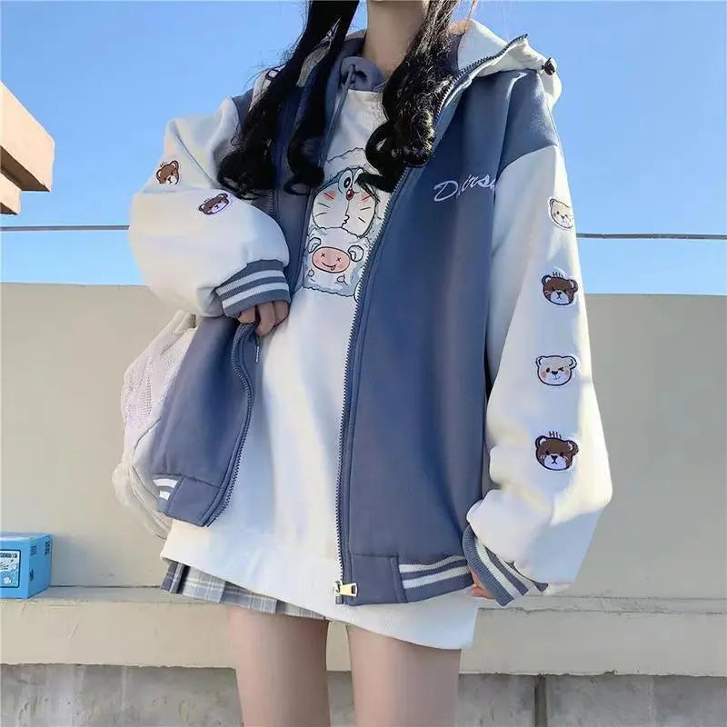 Kawaii Harajuku Bear Jacket Sweater - Blue / 2XL / Nearest Warehouse - Sweaters - Coats & Jackets - 7 - 2024