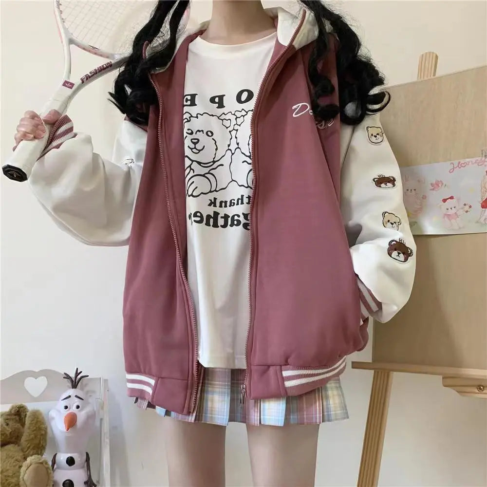 Kawaii Harajuku Bear Jacket Sweater - Red / 2XL / Nearest Warehouse - Sweaters - Coats & Jackets - 8 - 2024