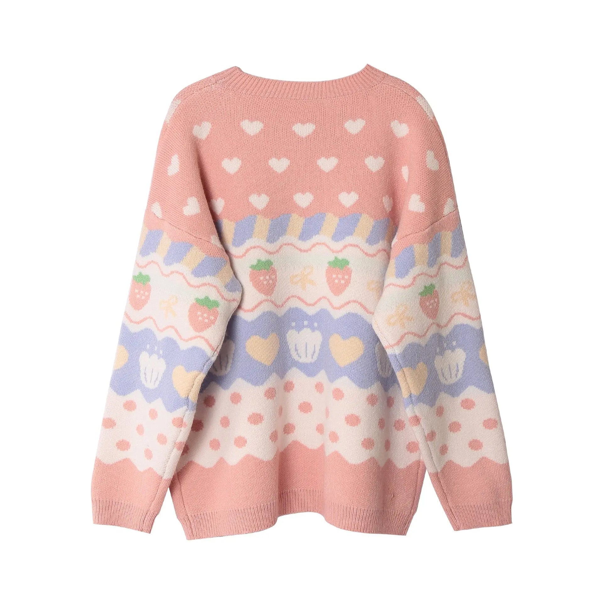 Kawaii Pink Strawberry Harajuku Sweater - Pink / One Size - Sweaters - Shirts & Tops - 6 - 2024