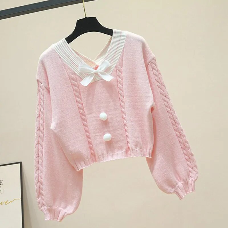 Lucy Lou Style Knit Crop Sweater - Pink / One Size - Sweaters - Shirts & Tops - 6 - 2024