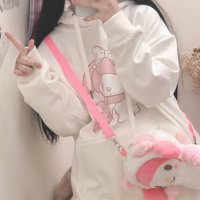 My Melody Hooded Sweater - White / M 41-50 kg - Sweaters - Shirts & Tops - 7 - 2024