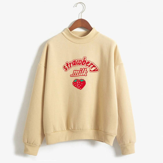 Pastel Strawberry Milk Sweater - Khaki / XL - Sweaters - Shirts & Tops - 11 - 2024