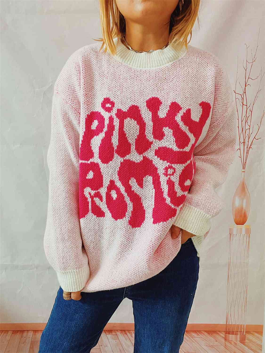 PINKY PROMISE Graphic Sweater - Blush Pink / S - Sweaters - Shirts & Tops - 7 - 2024