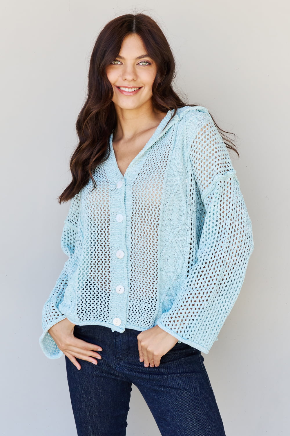 Pleasant Dreams Hooded Sweater Cardigan - Light Blue / S - Sweaters - Shirts & Tops - 1 - 2024