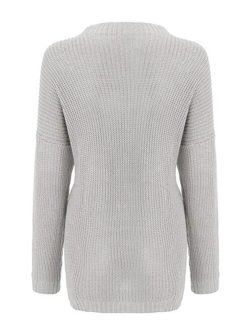 Round Neck Drop Shoulder Sweater - Sweaters - Shirts & Tops - 3 - 2024