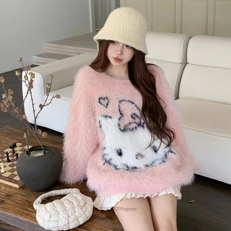 Sanrio Hello Kitty Soft Pullover - Korean Cute Pink Knitted Sweater - Sweaters - Shirts & Tops - 5 - 2024