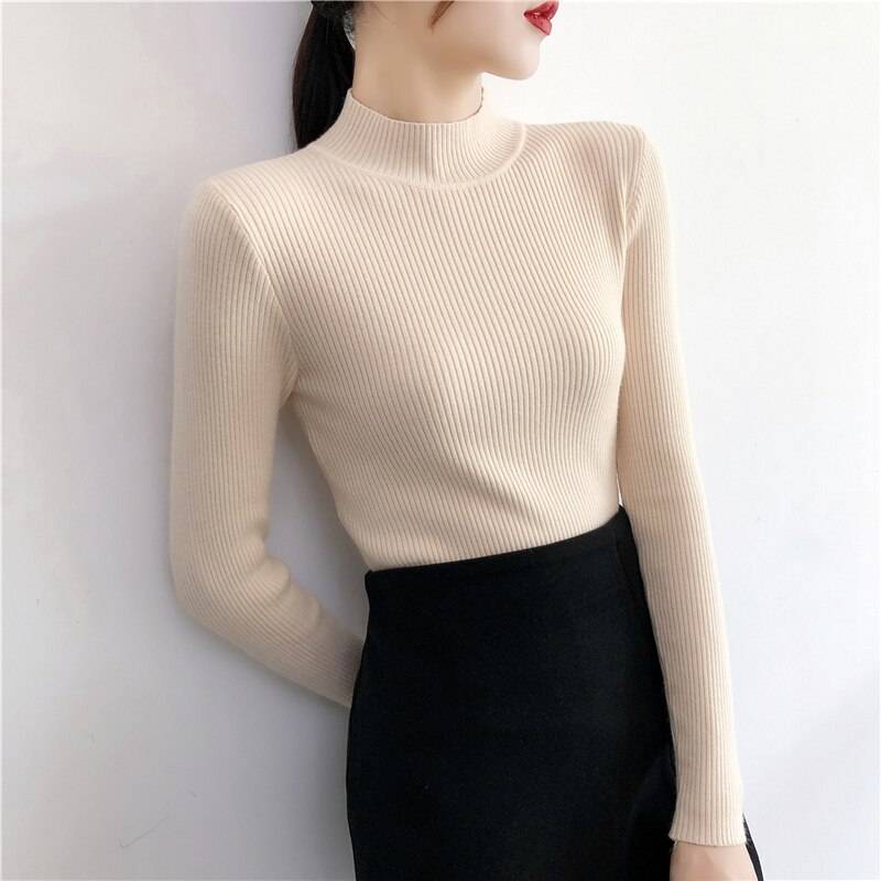 Solid Turtleneck Sweater - Sweaters - Shirts & Tops - 3 - 2024