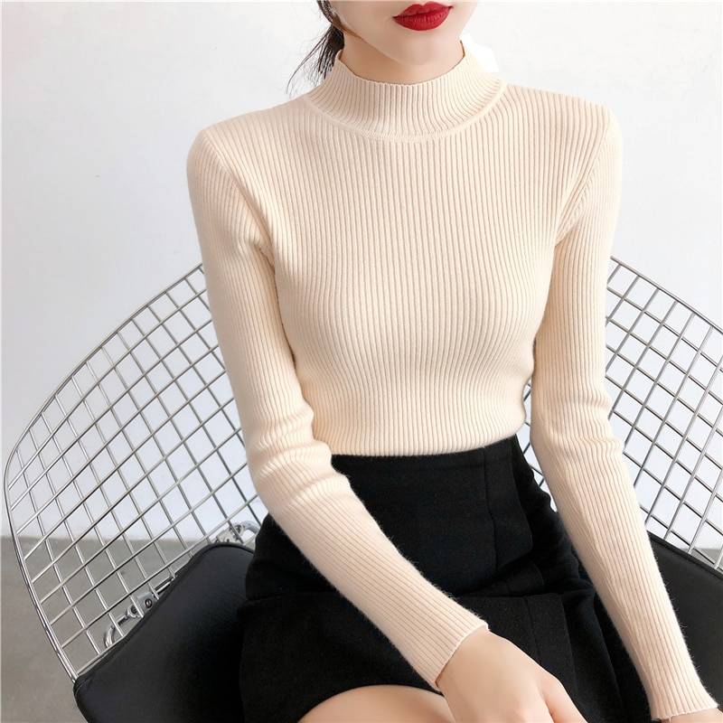Solid Turtleneck Sweater - Sweaters - Shirts & Tops - 1 - 2024