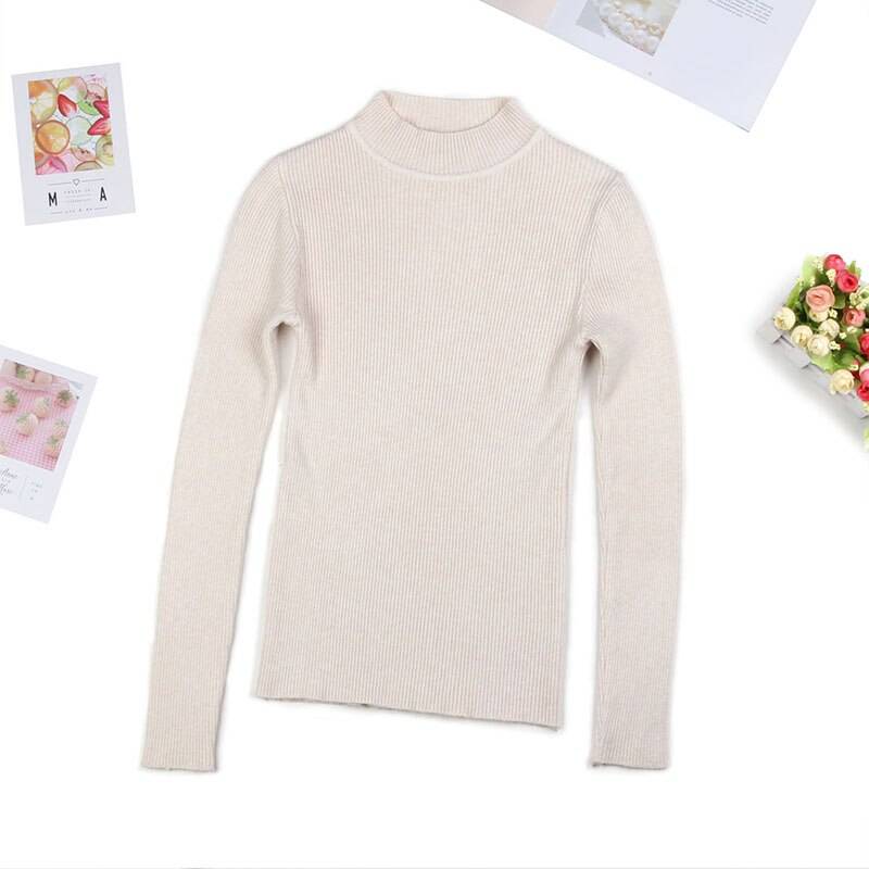 Solid Turtleneck Sweater - Beige / L - Sweaters - Shirts & Tops - 19 - 2024
