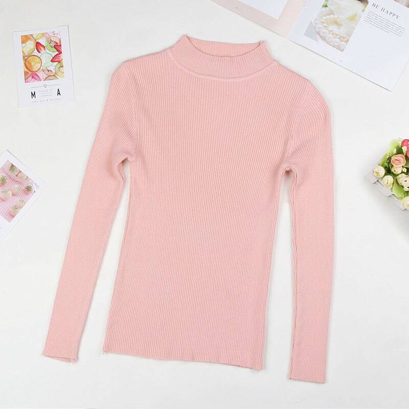 Solid Turtleneck Sweater - Pink / L - Sweaters - Shirts & Tops - 20 - 2024