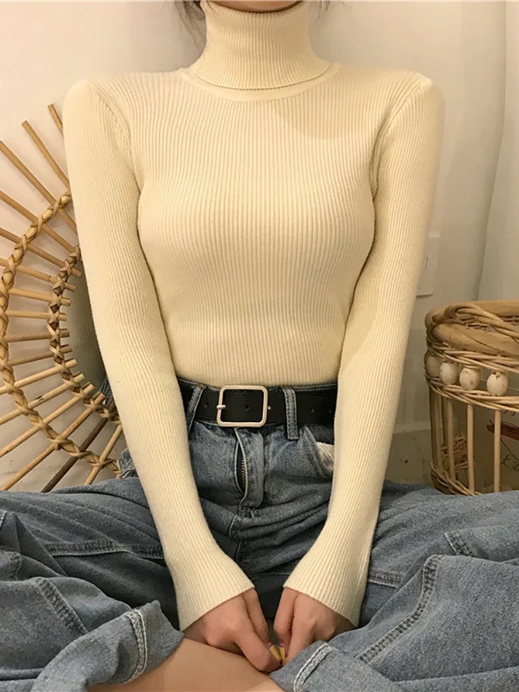 Vintage Harajuku Turtleneck Sweater - Light Yellow / One Size - Sweaters - Shirts & Tops - 5 - 2024