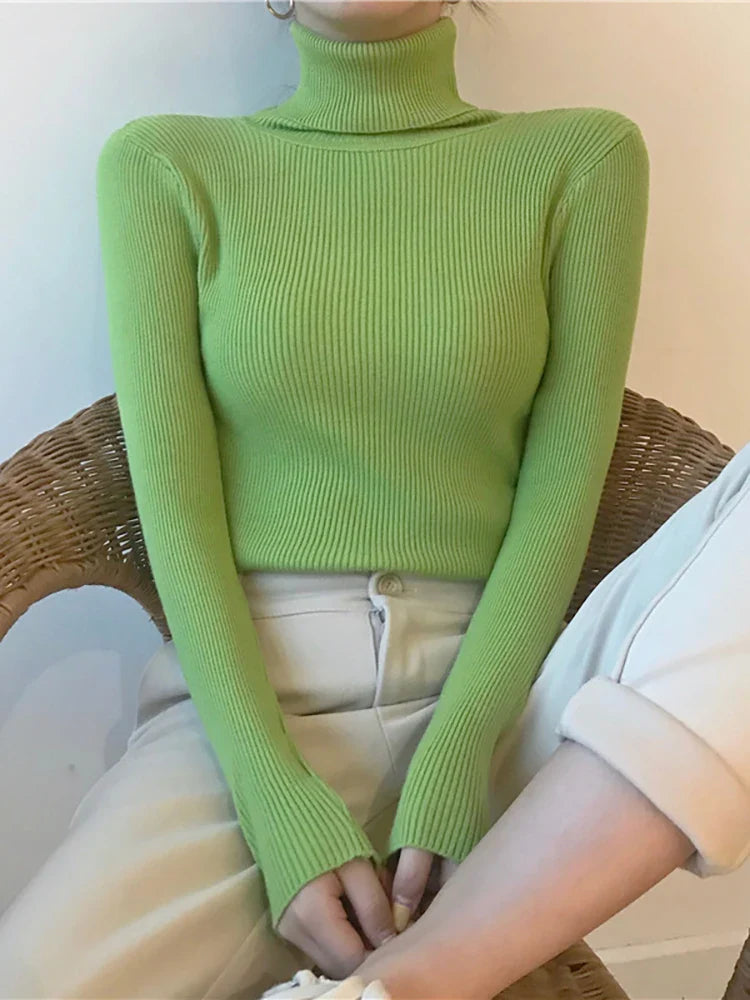 Vintage Harajuku Turtleneck Sweater - Green / One Size - Sweaters - Shirts & Tops - 6 - 2024