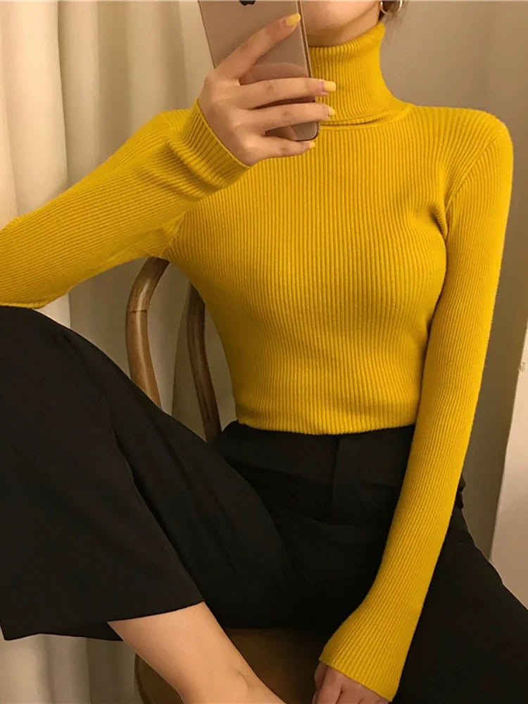 Vintage Harajuku Turtleneck Sweater - Yellow / One Size - Sweaters - Shirts & Tops - 3 - 2024
