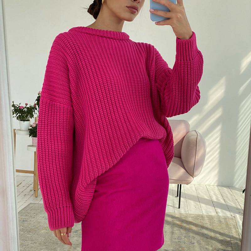 Women’s Oversized Knitted Sweater - Sweaters - Shirts & Tops - 7 - 2024