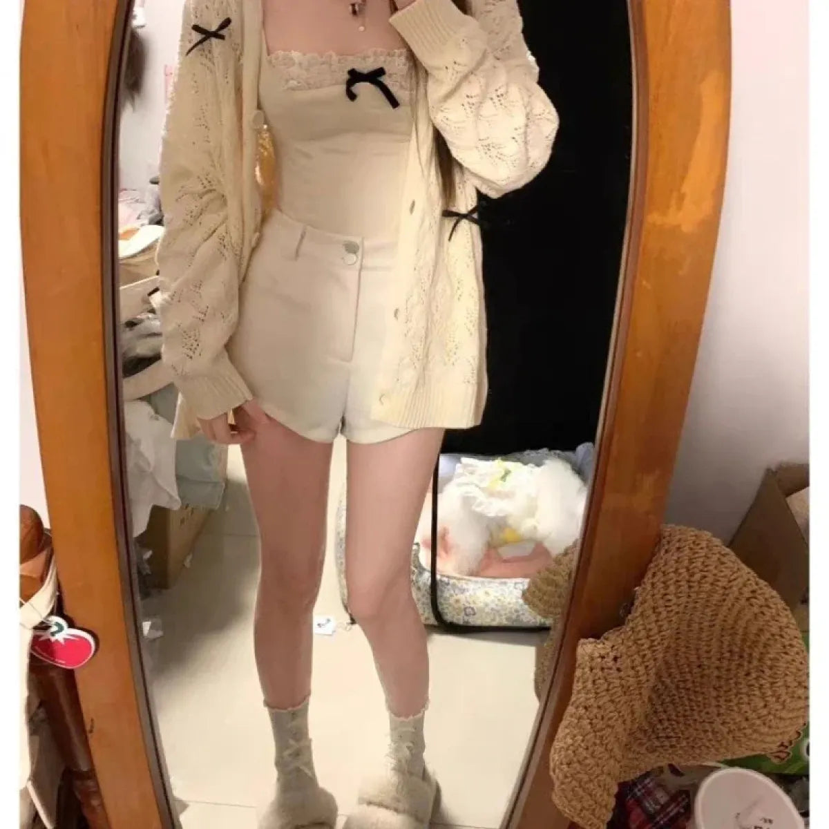 Sweet Bow Hollow Knit Cardigan - Women’s Clothing & Accessories - Cardigans - 4