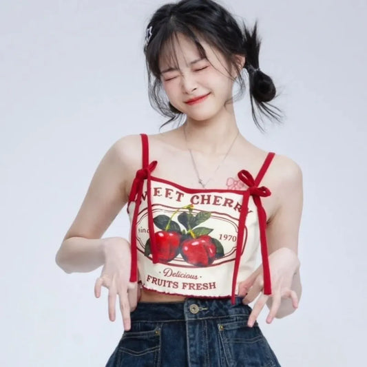 Japanese Sweet Cherry Crop Top - Women’s Clothing & Accessories - Crop Tops - 1