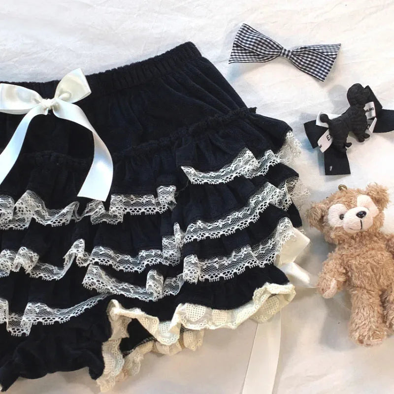 Sweet Chic Plush Bloomers Kawaii Lace Bow - Shorts - Shorts - 6 - 2024