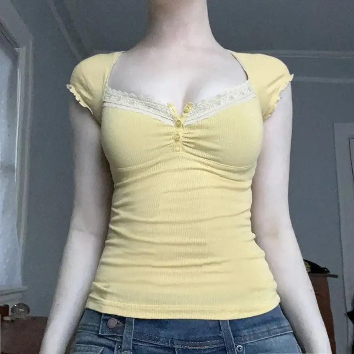 Sweet Lace Patchwork T-Shirt - T-Shirts - T-Shirts - 1