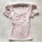 Sweet Lace Puff Sleeve T-Shirt - T-Shirts - T-Shirts - 4