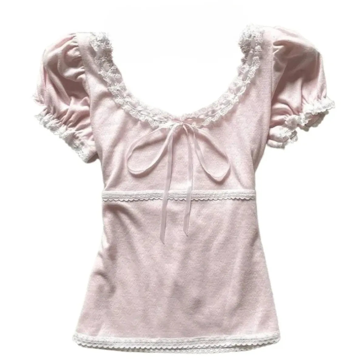 Sweet Lace Puff Sleeve T-Shirt - T-Shirts - T-Shirts - 6