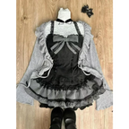Sweet Lolita 3-Piece Set – Lace-Up Cardigan Strapless Top Skirt - Bottoms - Clothing Sets - 3