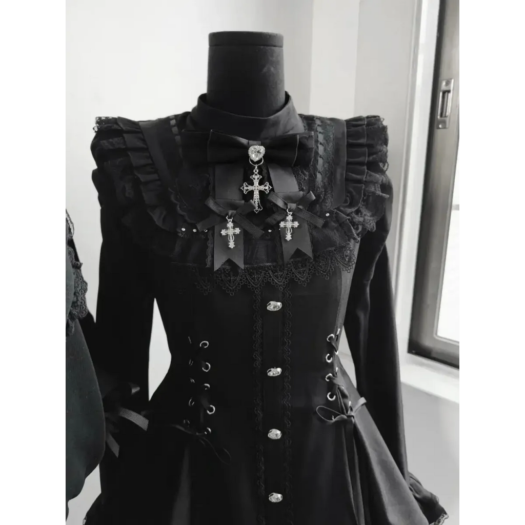 Sweet Lolita Bow Patchwork Dress – Spring 2025 - All Dresses - Lolita Dress - 12