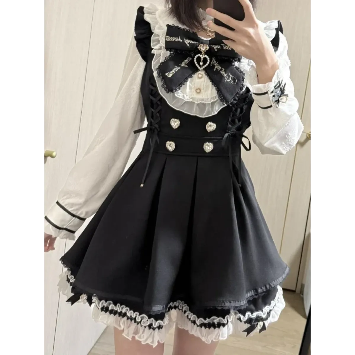 Sweet Lolita Bow Patchwork Dress – Spring 2025 - All Dresses - Lolita Dress - 13