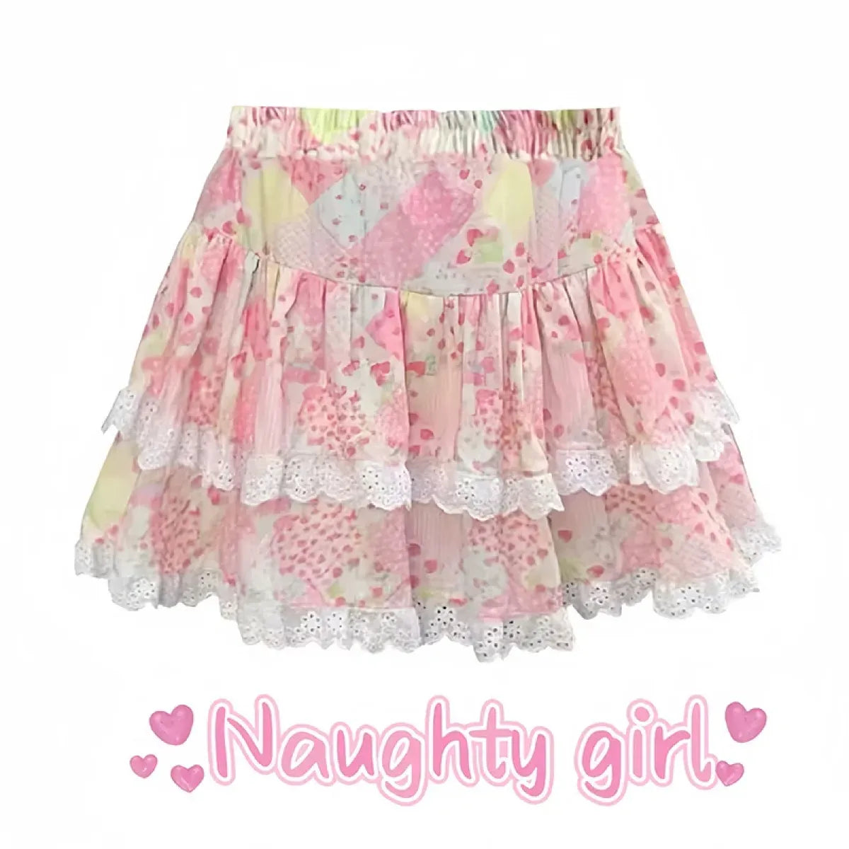 Floral Ruffle Skirt – Kawaii Sweet Lolita Layered Mini - Bottoms - Skirts - 6