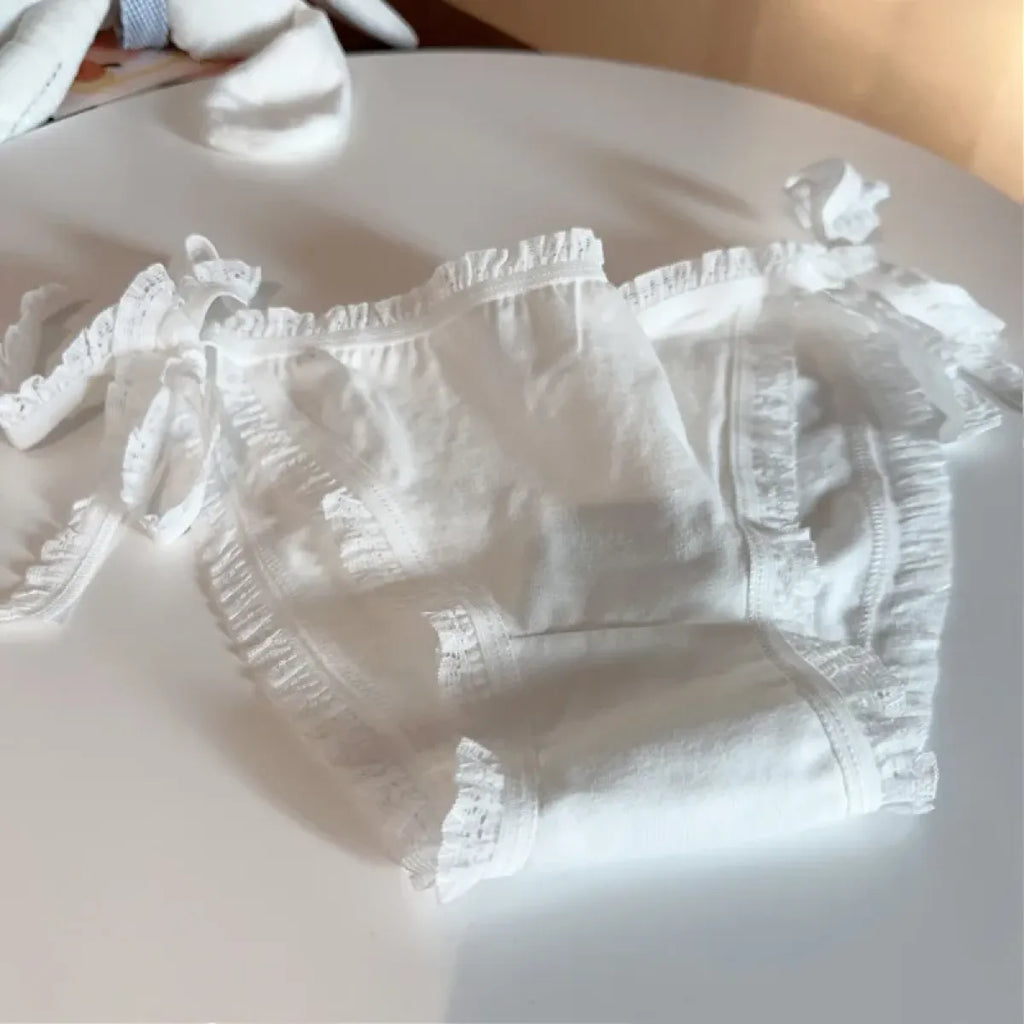 Sweet Lolita Ruffle Lace-Up Cotton Panties – Soft Breathable Briefs - Women’s Clothing & Accessories - Lingerie - 6