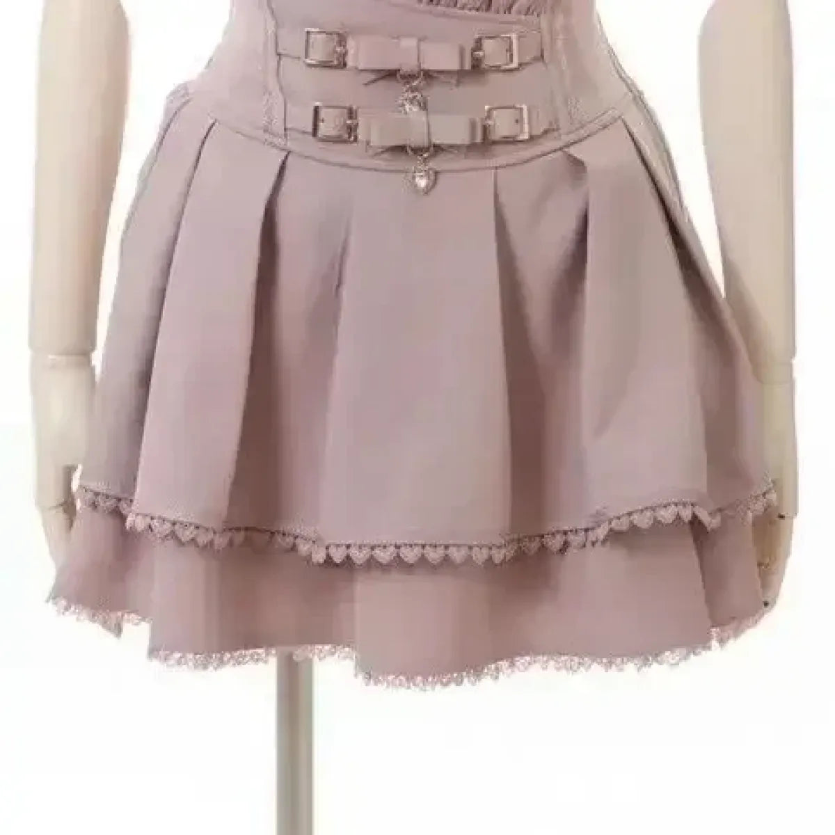 Harajuku Sweet Pink Bow Skirt – Ruched Slim Waist Faux Leather - Bottoms - Skirts - 5