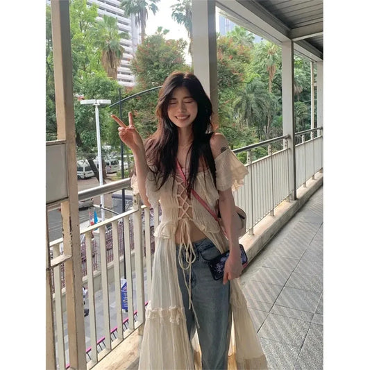 Sweet Ruffle Bandage Dress - All Dresses - Dresses - 1