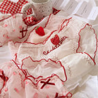 Sweet Strawberry Sheer Mesh Panties – Ruffle Lace Mid-Waist Briefs - Women’s Clothing & Accessories - Lingerie - 2