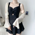 Pleated Cutout Swimsuit Dress – Korean Sexy Summer 2025 Swimwear - All Dresses - Swimwear - 26