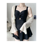 Pleated Cutout Swimsuit Dress – Korean Sexy Summer 2025 Swimwear - All Dresses - Swimwear - 22