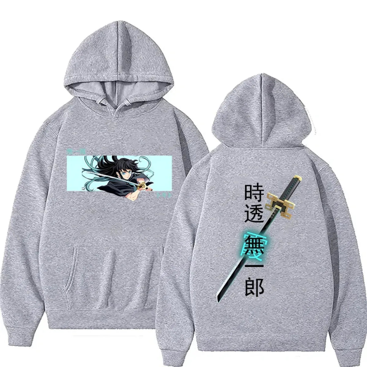 Muichirou Tokitou Sword Print Fleece Hoodie - Hoodies & Sweatshirts - Hoodie - 3