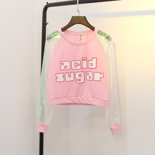 Acid Sugar Cropped Shirt - Pink / One Size - T-Shirts - Shirts & Tops - 17 - 2024