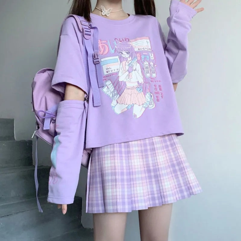 Anime Streetwear T-Shirt - Purple / S - T-Shirts - Clothing - 15 - 2024