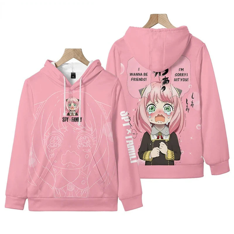 Anya Forger 3D Cosplay Hoodie - Unisex Harajuku Spy X Family Sweatshirt - Pink / 100 - T-Shirts - Shirts & Tops - 8