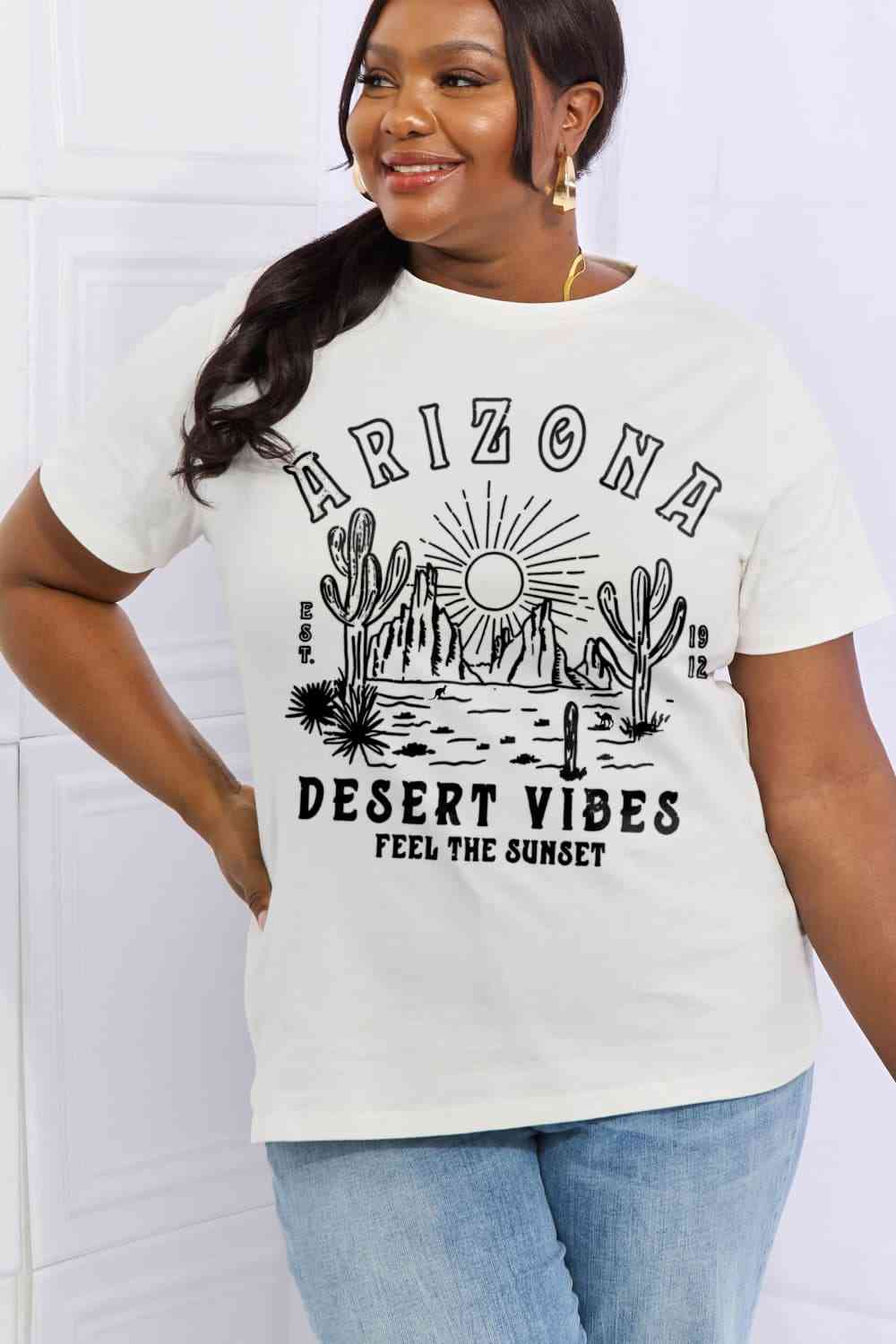 ARIZONA DESERT VIBES FEEL THE SUNSET Graphic Cotton Tee - T-Shirts - Shirts & Tops - 8 - 2024