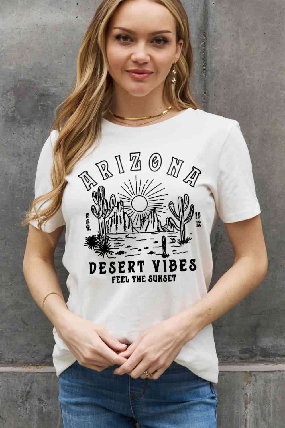 ARIZONA DESERT VIBES FEEL THE SUNSET Graphic Cotton Tee - T-Shirts - Shirts & Tops - 11 - 2024