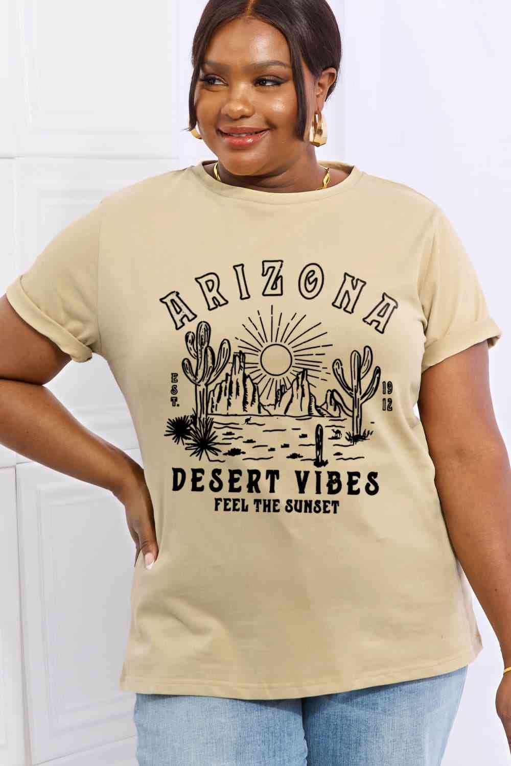 ARIZONA DESERT VIBES FEEL THE SUNSET Graphic Cotton Tee - T-Shirts - Shirts & Tops - 3 - 2024