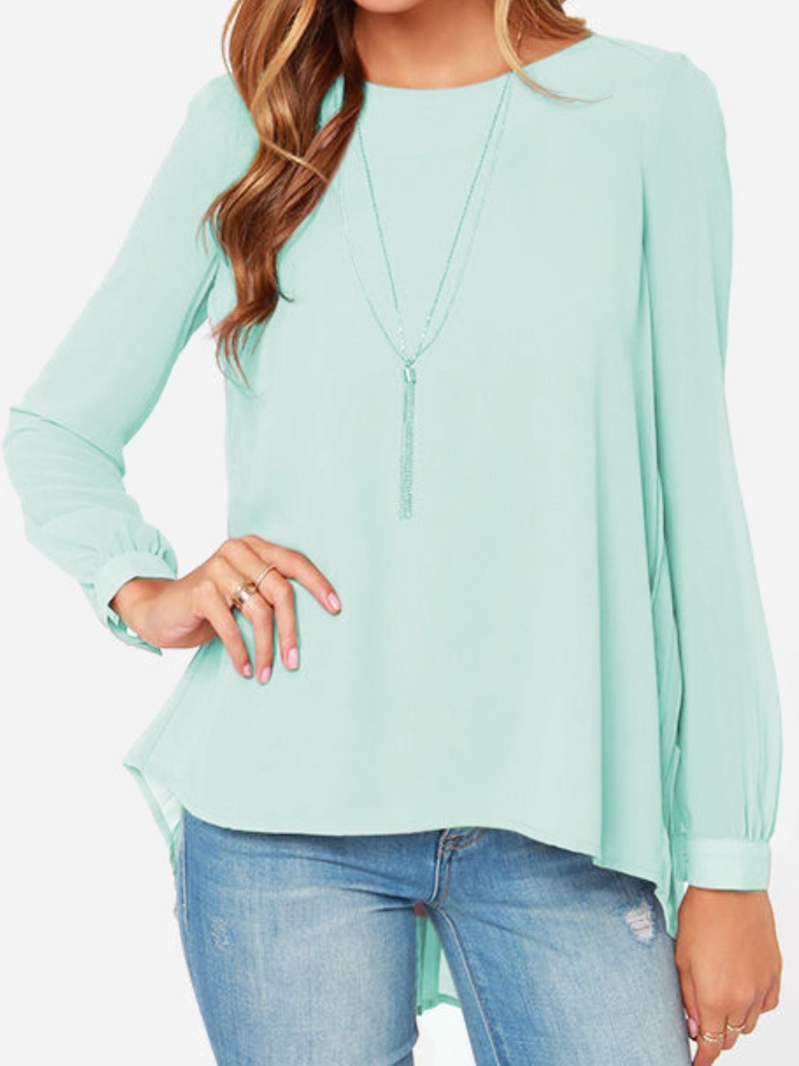 Back Pleated Blouse - T-Shirts - Shirts & Tops - 3 - 2024