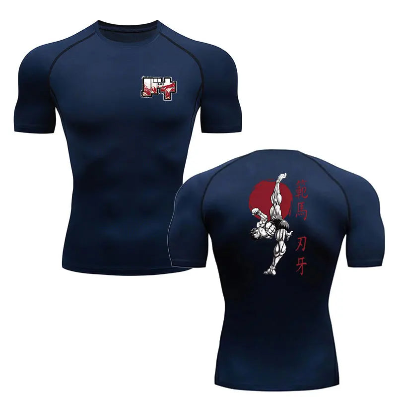 Baki Hanma Men’s Compression T-shirt - navy blue4 / S - T-Shirts - Shirts & Tops - 34 - 2024