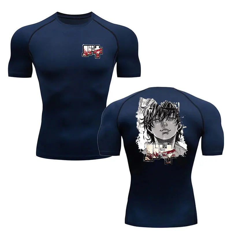 Baki Hanma Men’s Compression T-shirt - navy blue5 / S - T-Shirts - Shirts & Tops - 35 - 2024