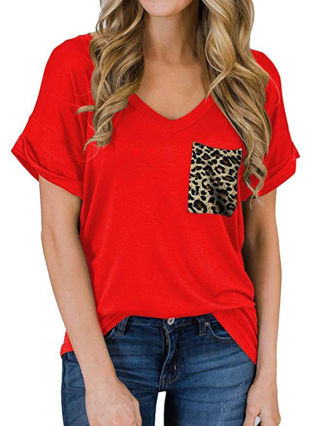 Basic Plain T - Red - Leopard / S / Nearest Warehouse - T-Shirts - Decor - 21 - 2024