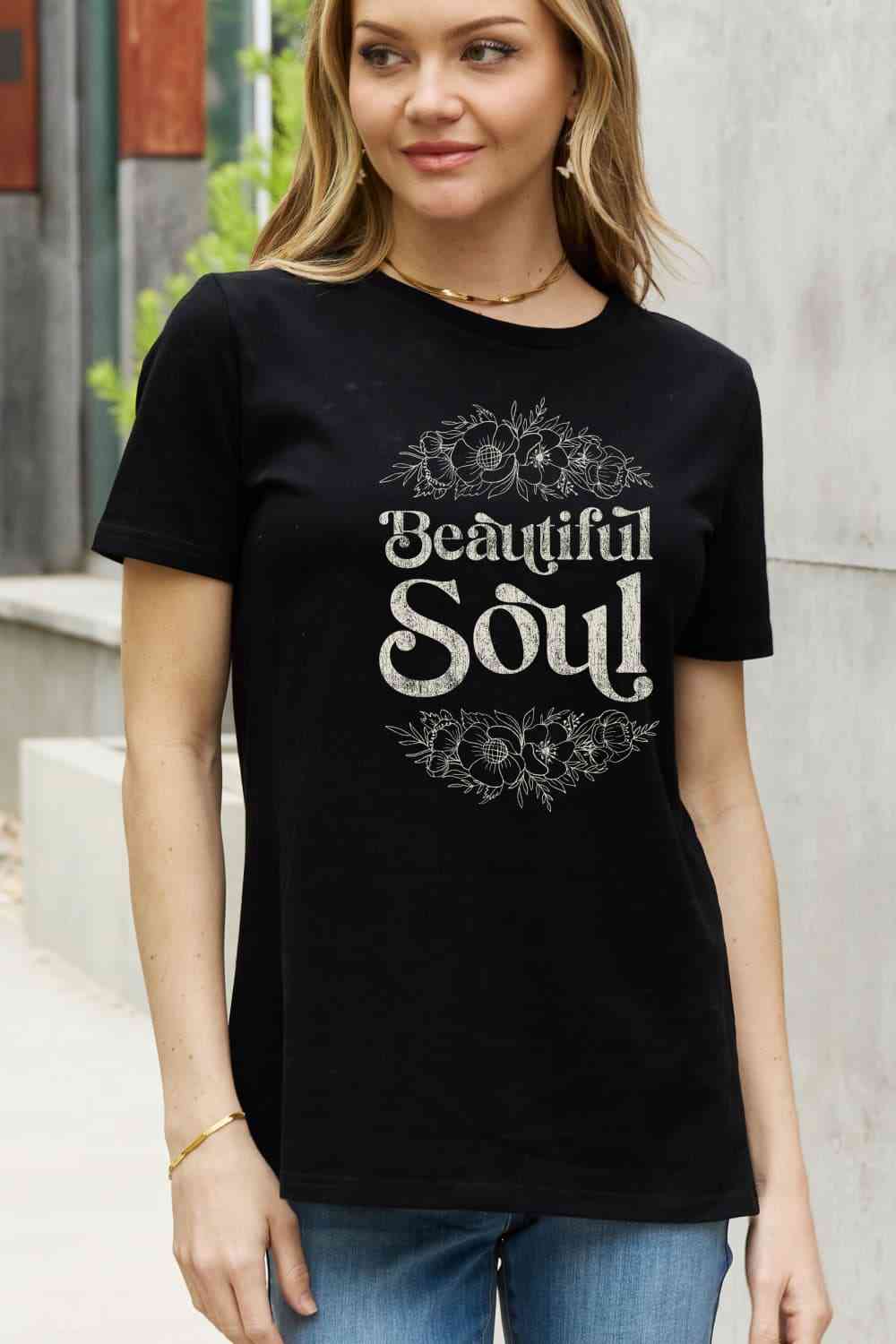 BEAUTIFUL SOUL Graphic Cotton Tee - Black / S - T-Shirts - Shirts & Tops - 7 - 2024