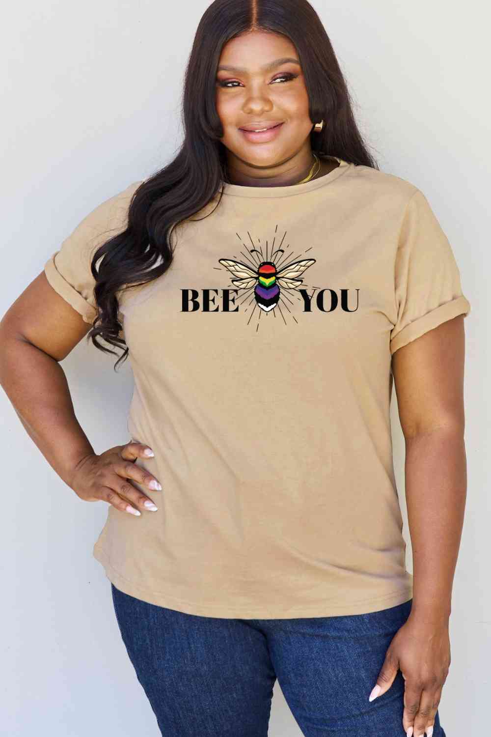 BEE YOU Graphic T-Shirt - Light Brown / S - T-Shirts - Shirts & Tops - 5 - 2024